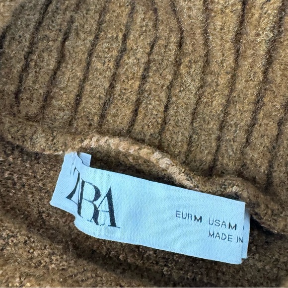 Zara Brown Wool Blend Cropped Sweater - Picture 9 of 9